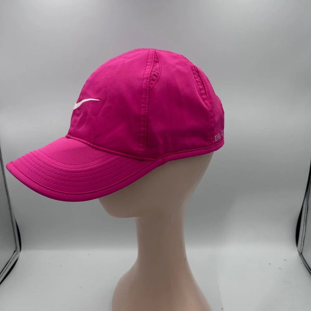 Nike Featherlight Dri-FIT Running Hat Pink Adjustable Tennis Cap Swoosh Logo